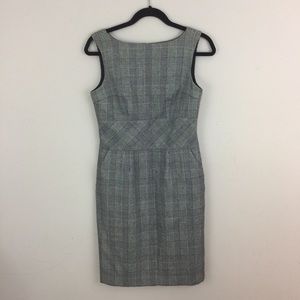 Black and White Plaid Wool Dress Banana Republic